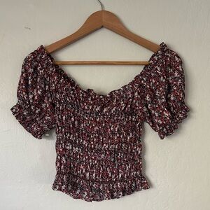 Self Contrast Alana Smocking Top Dainty Floral size Small